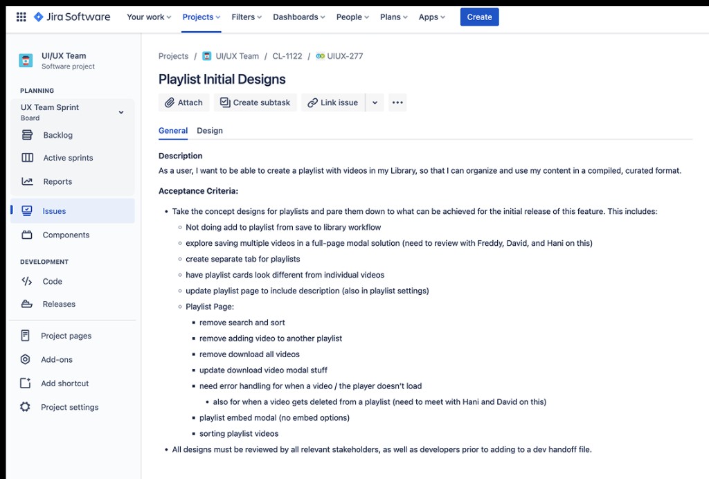 Project brief and acceptance criteria